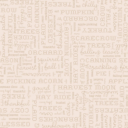 Autumn - Autumn Words Latte - Everything Fabric