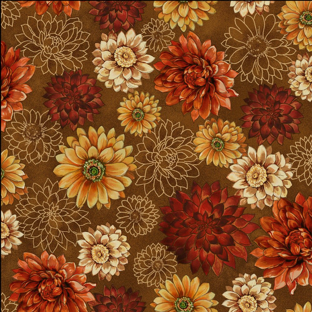 Autumn Bouquet - Packed Flowers - Everything Fabric