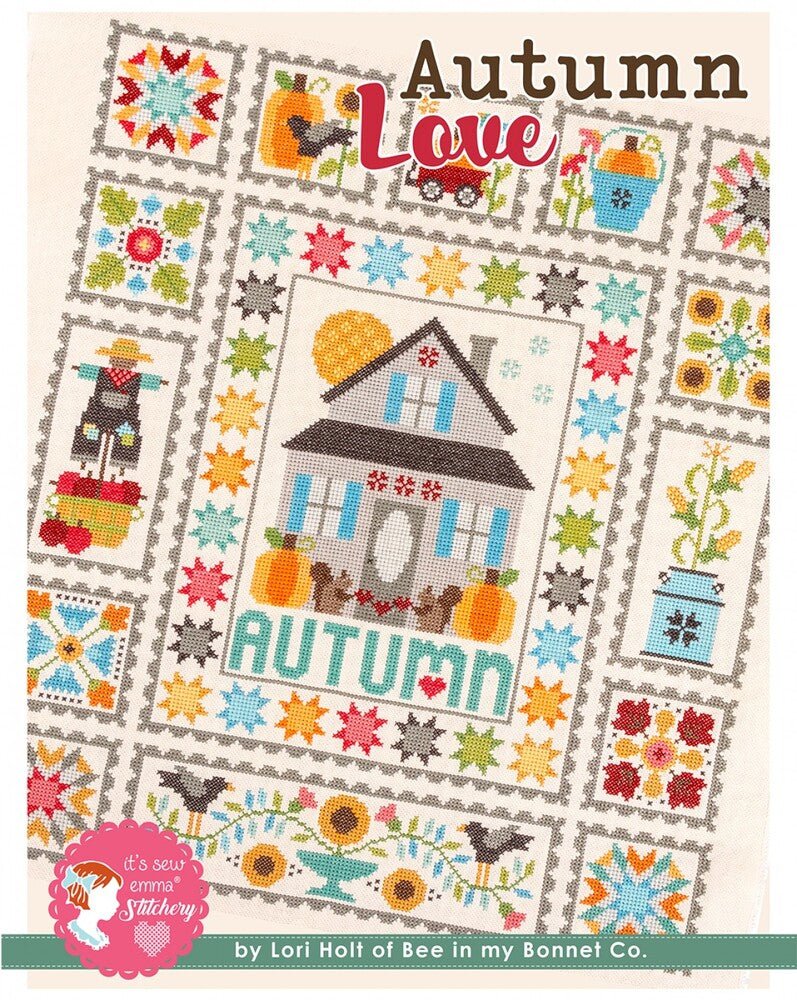 Autumn Love Cross Stitch Pattern - Everything Fabric