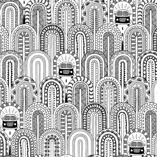 BAG TO GO Black & White Cruisin - Everything Fabric