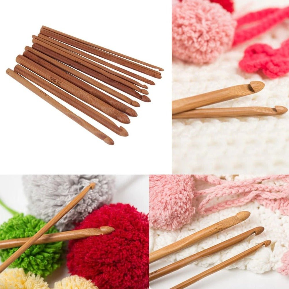 Bamboo 12 Piece Crochet Hooks - Everything Fabric