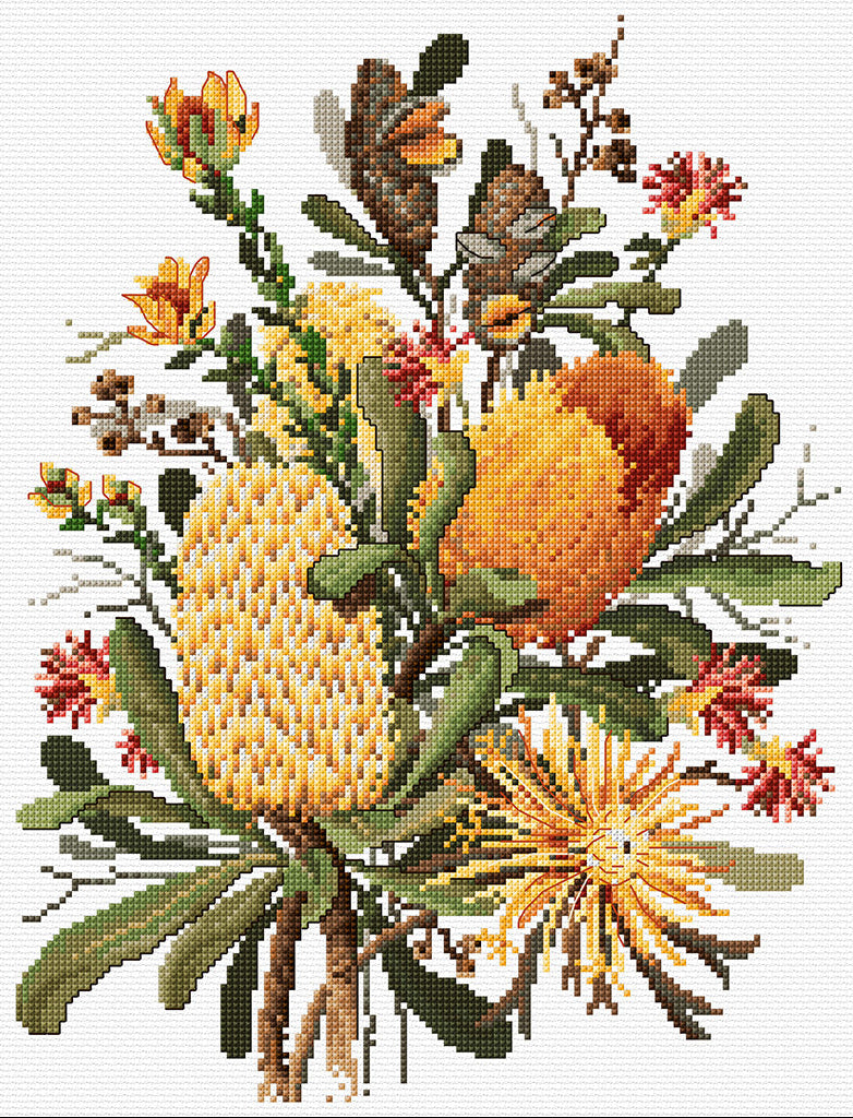 Banksias Cross Stitch Pattern by Country Threads