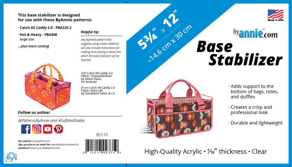 Base Stabiliser 5-3/4in x 12in - Everything Fabric