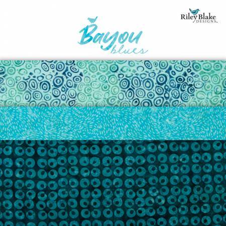Batiks Exp Tjaps - Batiks Bayou Blues 2.5 Inch Rolie Polie, 40 Pcs. - Everything Fabric