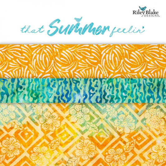 Batiks Exp Tjaps - That Summer Feelin' 2.5 Inch Rolie Polie, 40 Pcs. - Everything Fabric