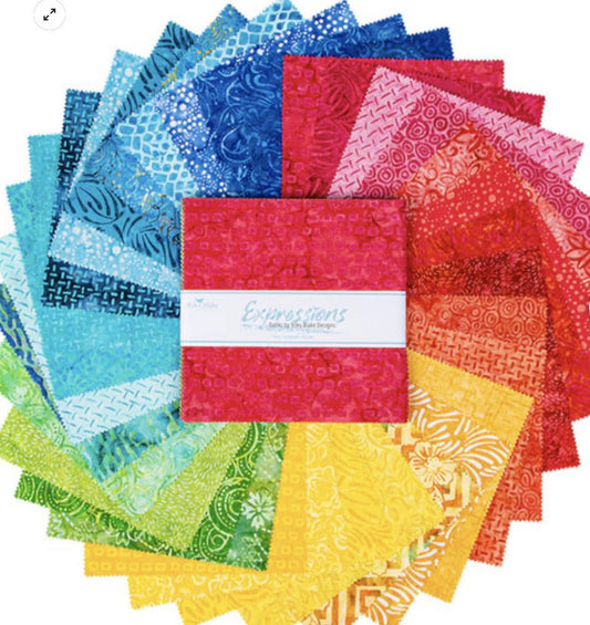 Batiks Exp Tjaps - That Summer Feelin' 2.5 Inch Rolie Polie, 40 Pcs. - Everything Fabric