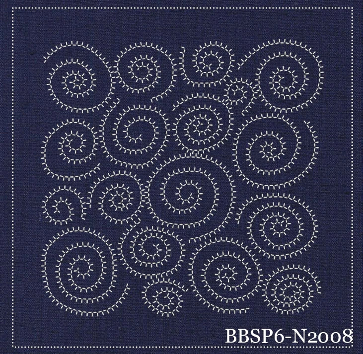 Nautilus Navy Pre-Stencilled Sashiko Block 12 1/4in