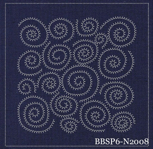 Nautilus Navy Pre-Stencilled Sashiko Block 12 1/4in
