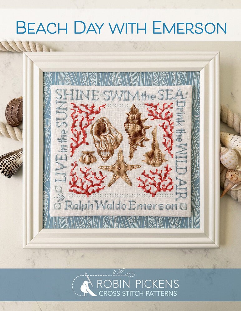 Beach Day with Emerson Cross Stitch Pattern - Everything Fabric