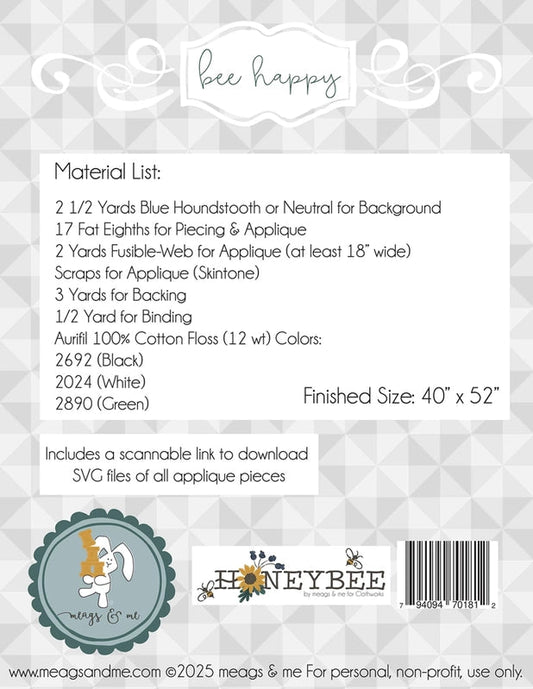 Bee Happy Quilt Pattern - Everything Fabric