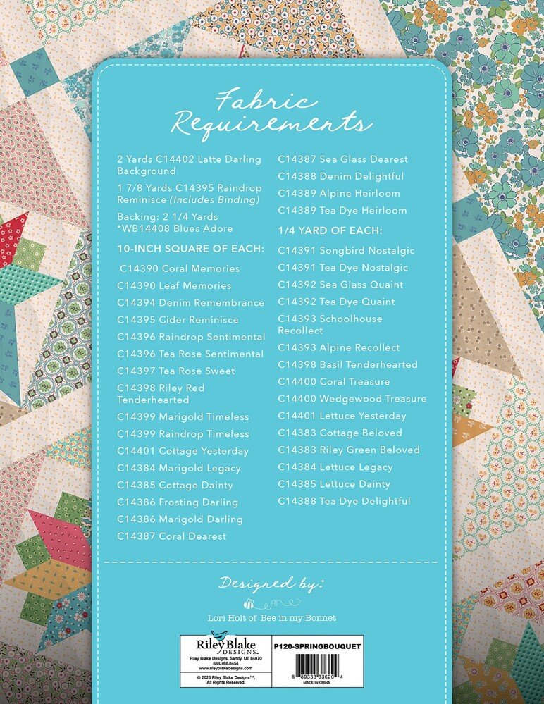 Bee in my Bonnet Spring Bouquets Quilt Pattern - Everything Fabric