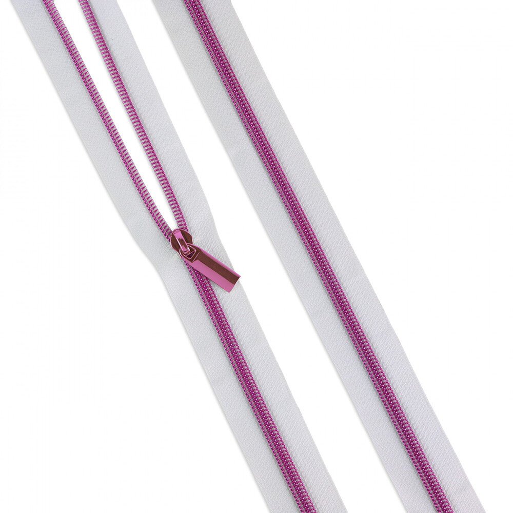 Beige 5 Nylon Tula Pink Coil Zipper 3yds and 9 Pulls - Everything Fabric