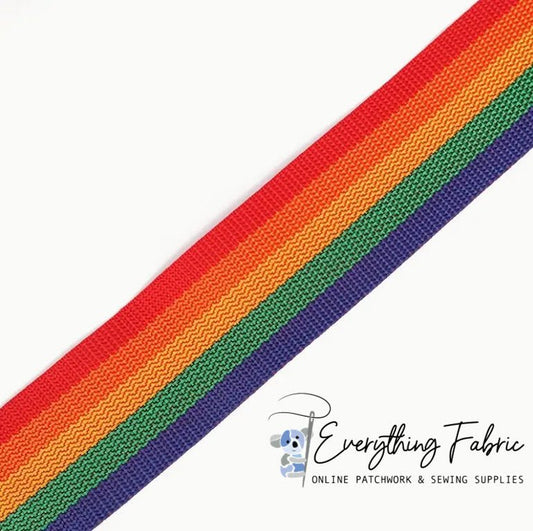 Belting 25 mm w - Rainbow 4yd roll - Everything Fabric