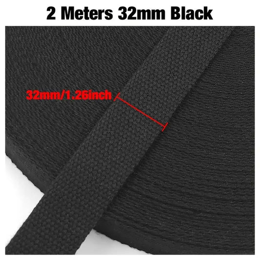 Belting 32 mm - Black x 2 Yards - Everything Fabric