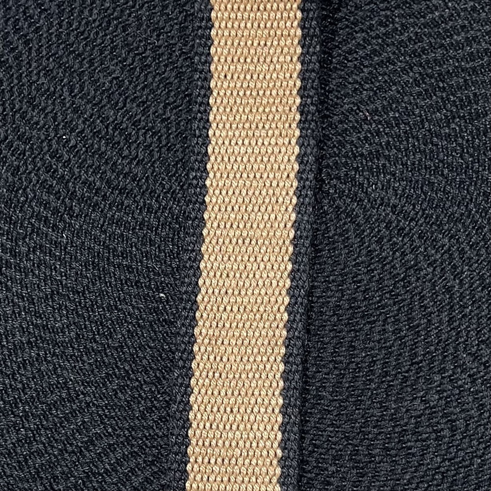 Belting 32 mm wide - Black with Tan Stripe - Everything Fabric