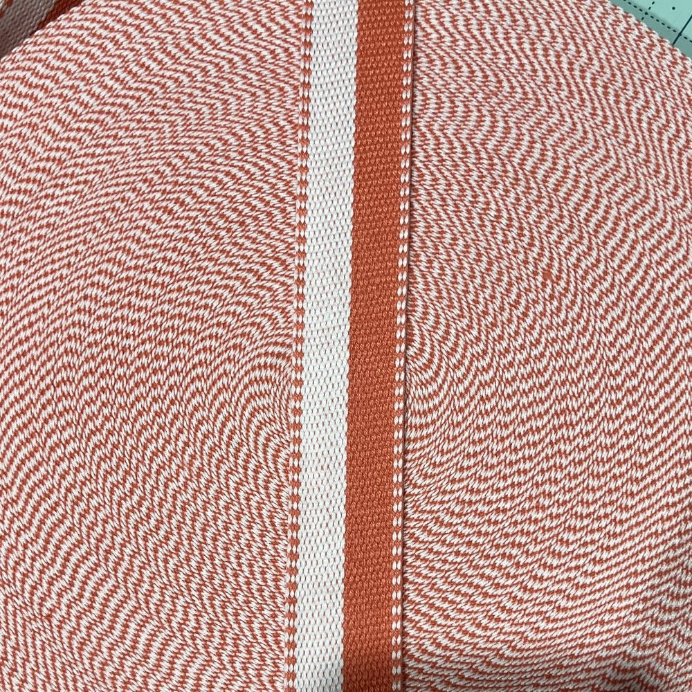 Belting 32 mm wide - Coral & Off White Stripe - Everything Fabric