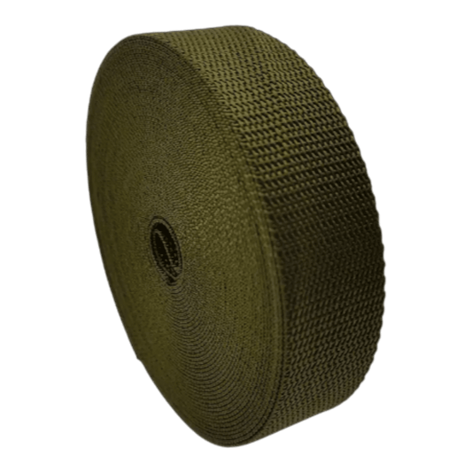 Belting 32 mm wide - Poly/Cotton Dark Army Green 10yd roll - Everything Fabric