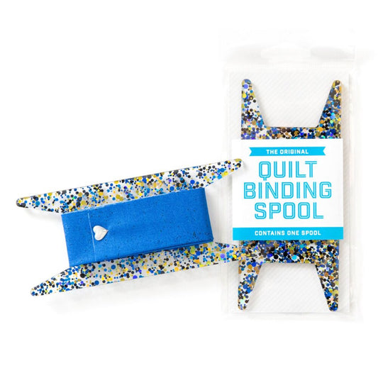 Binding Spool Blue Black & Gold Glitter - Everything Fabric