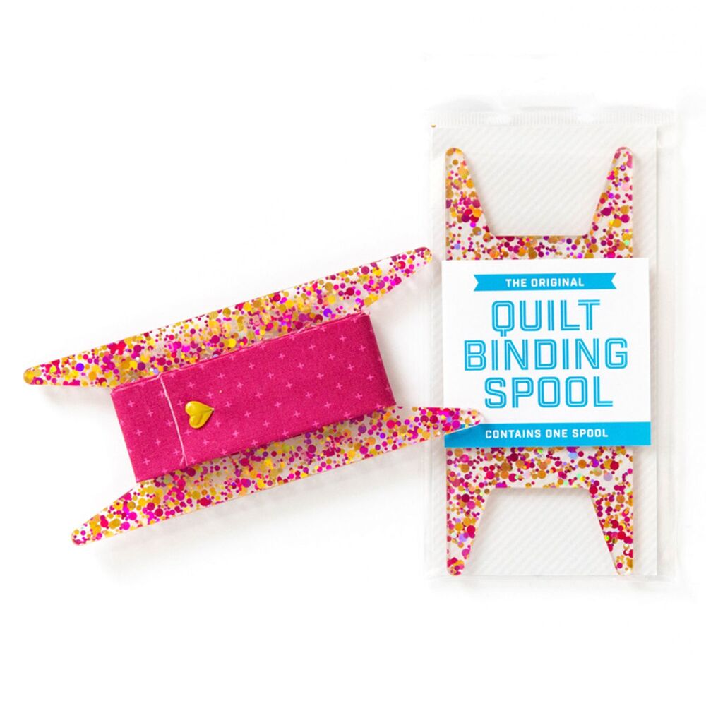 Binding Spool Pink & Gold Glitter - Everything Fabric