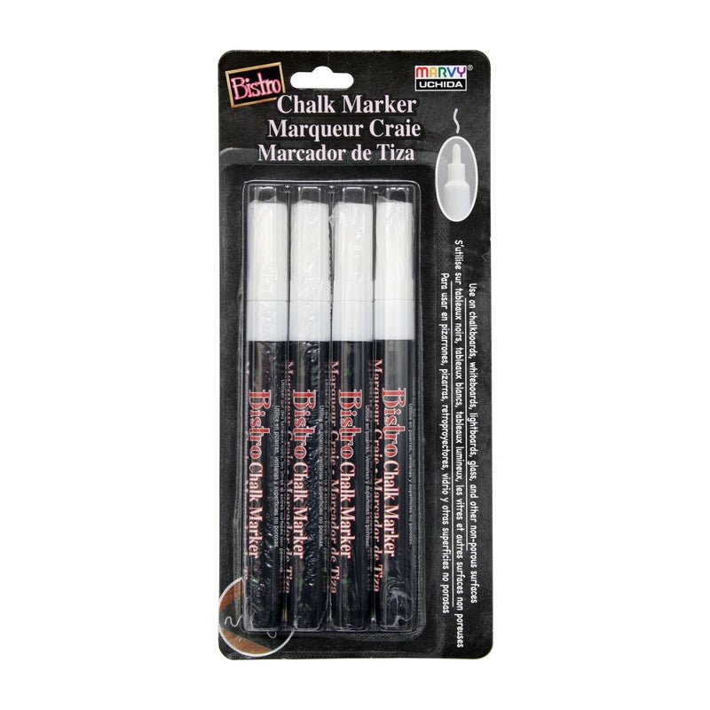 Bistro White Chalk Marker Fine 4 Pen Set - Everything Fabric