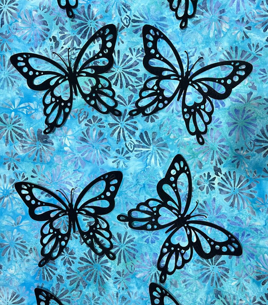 Black Butterfly Silhouette - Set of 3 - Everything Fabric
