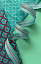 Black Stripe Zipper Tape with Nickel Teeth - Everything Fabric