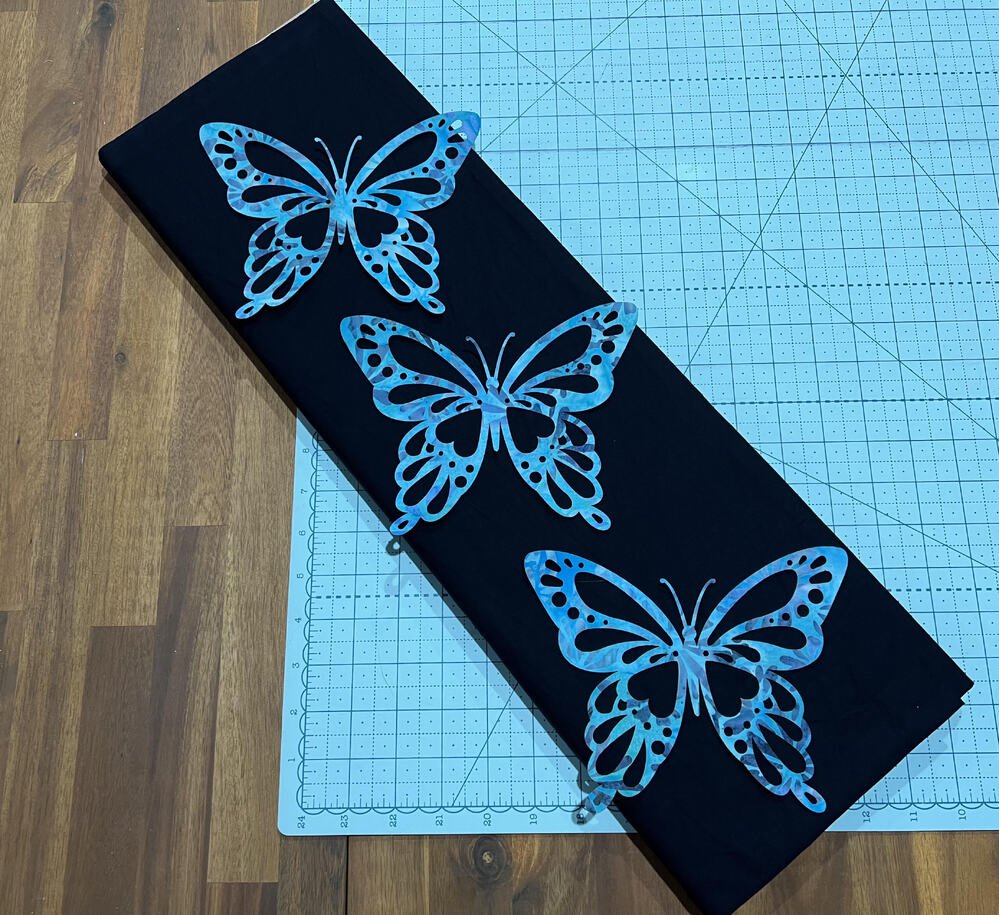 Blue Batik Butterfly Silhouette - Set of 3 - Everything Fabric