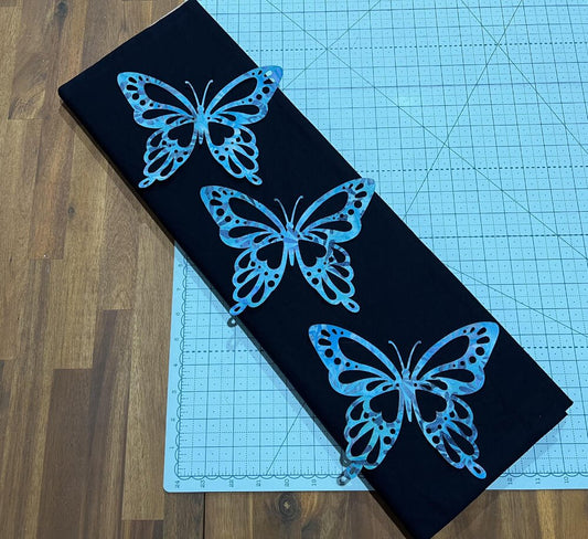 Blue Batik Butterfly Silhouette - Set of 3 - Everything Fabric