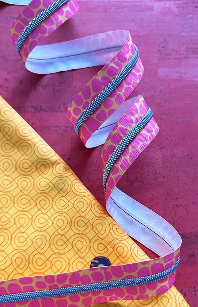 Blue Pebble Zipper Tape With Nickel Teeth - Everything Fabric