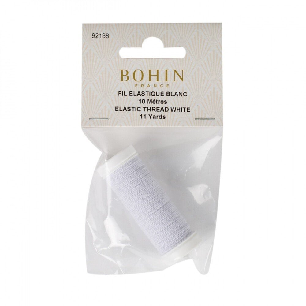 Bohin Beading Elastic Thread - White 11 yds - Everything Fabric