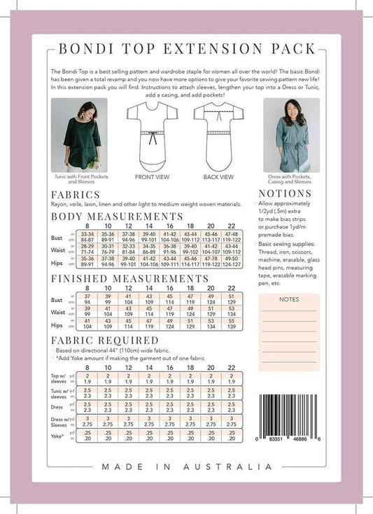 Bondi Top Expansion Pack Pattern - Everything Fabric