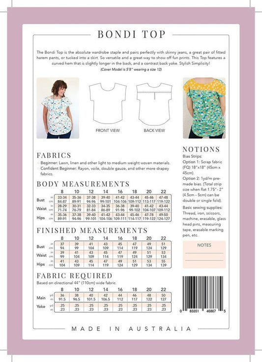 Bondi Top Pattern - Everything Fabric