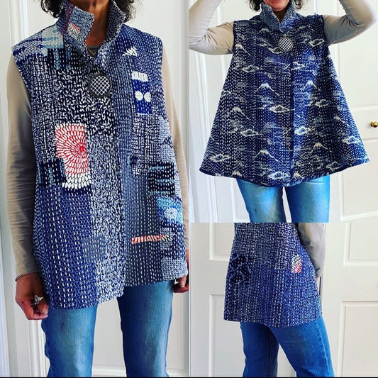Boro Inspired Reversible Vest Pattern - Everything Fabric