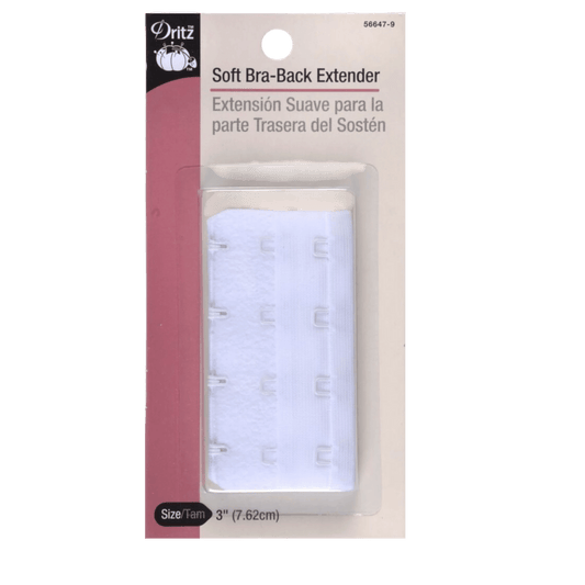 Bra Back Extender 76 mm 4 Hook White - Everything Fabric