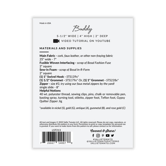 Buddy Mini Pouch Pattern - Everything Fabric