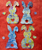 Bunnies Set of 4 - 102 mm x 57 mm - Everything Fabric