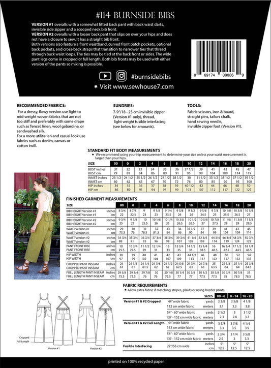 Burnside Bib Pattern - Everything Fabric