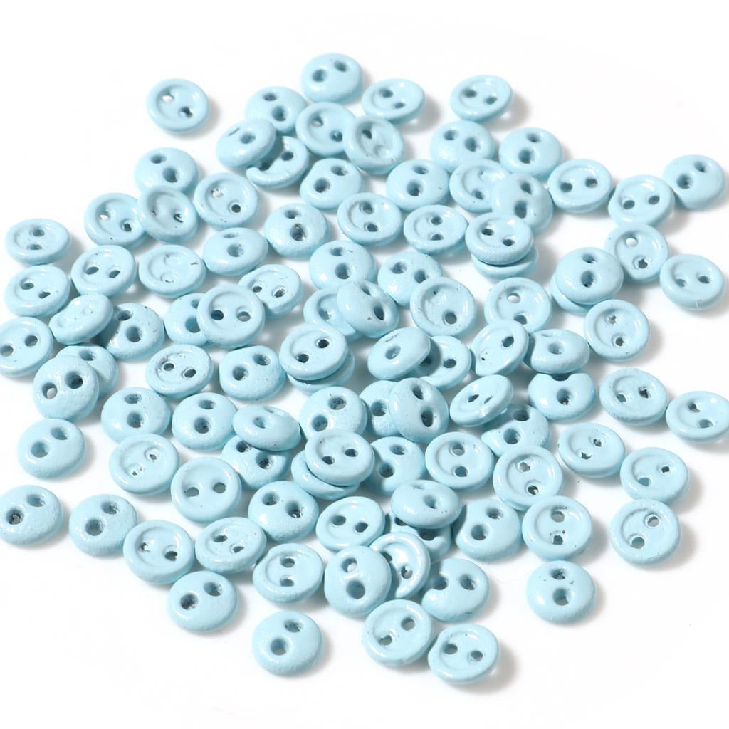 Buttons 3 mm for Crafting - Baby Blue for garments, sewing and craft projects