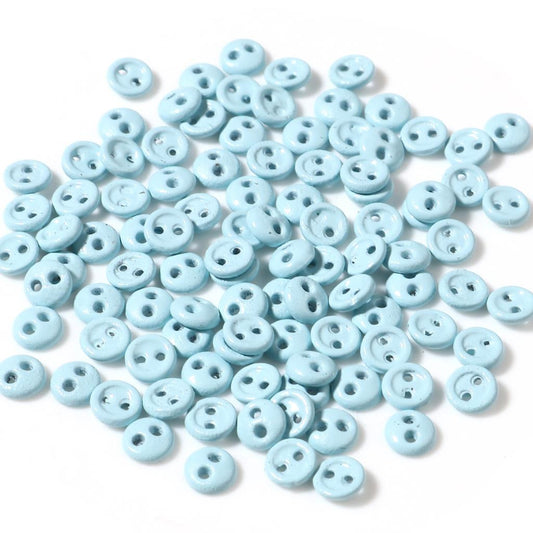 Buttons 3 mm for Crafting - Baby Blue for garments, sewing and craft projects