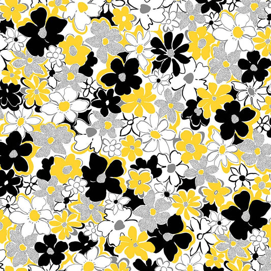 Buttercup Bring Spring - WHITE - Everything Fabric