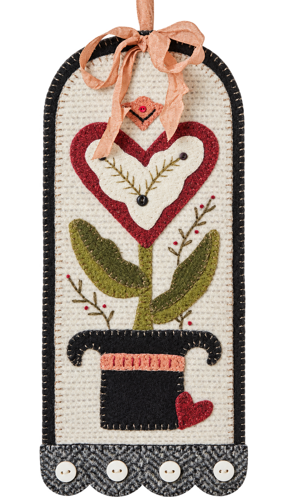 Sweet and Simple February by Buttermilk Basin — finished appliqué example, pattern only