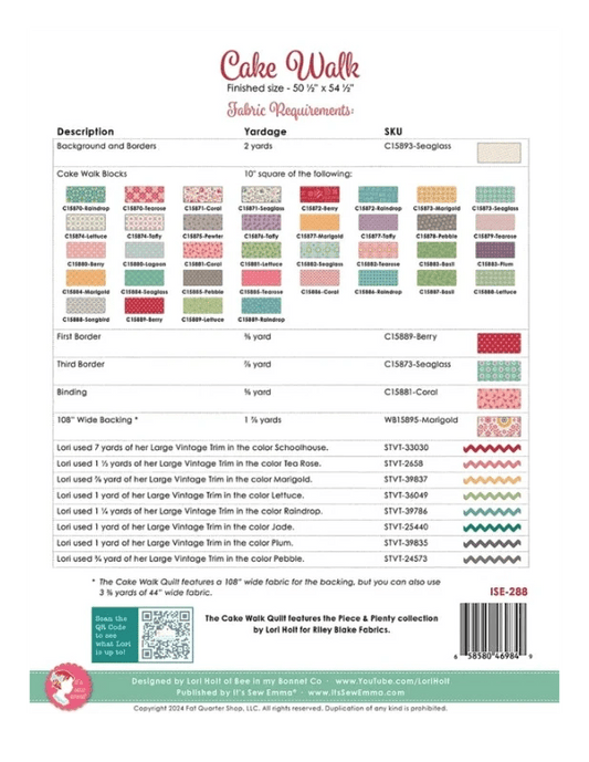 Cake Walk Quilt Pattern - Everything Fabric