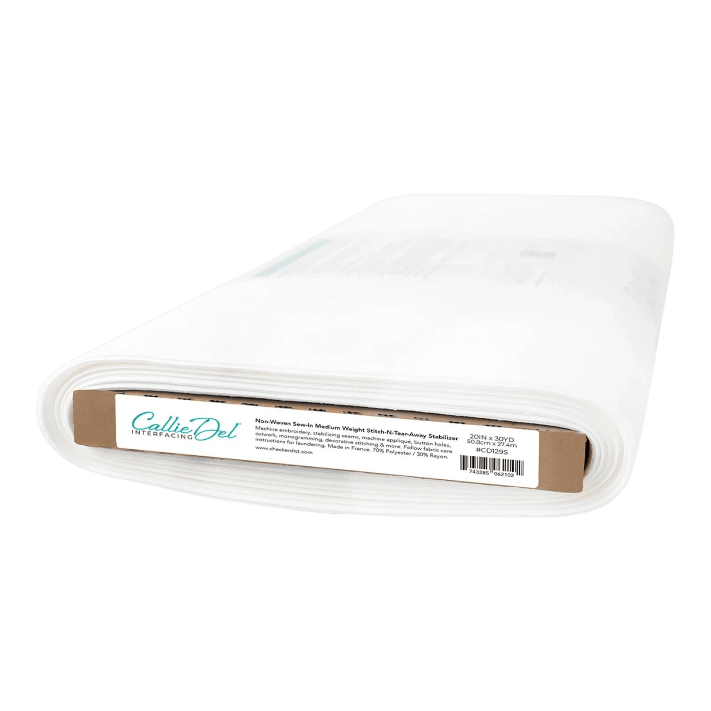 Callie Del Non-Woven Sew-In Medium Weight Stitch-N and Tear-Away Stabilizer 20in - Everything Fabric
