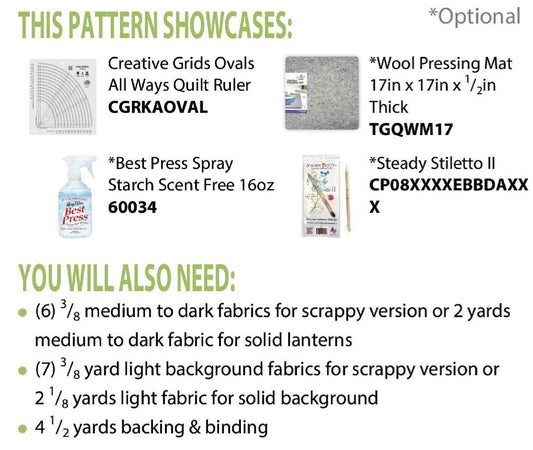 Capiz Lanterns Quilt Pattern - Everything Fabric