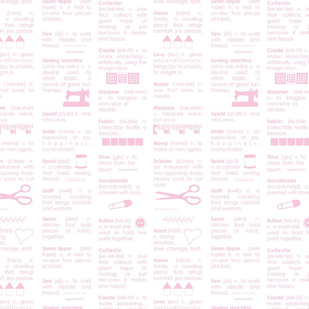 Chalk Garden - White/Pink Maker Dictionary - Everything Fabric