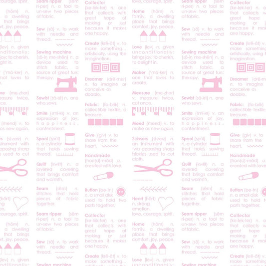 Chalk Garden - White/Pink Maker Dictionary - Everything Fabric