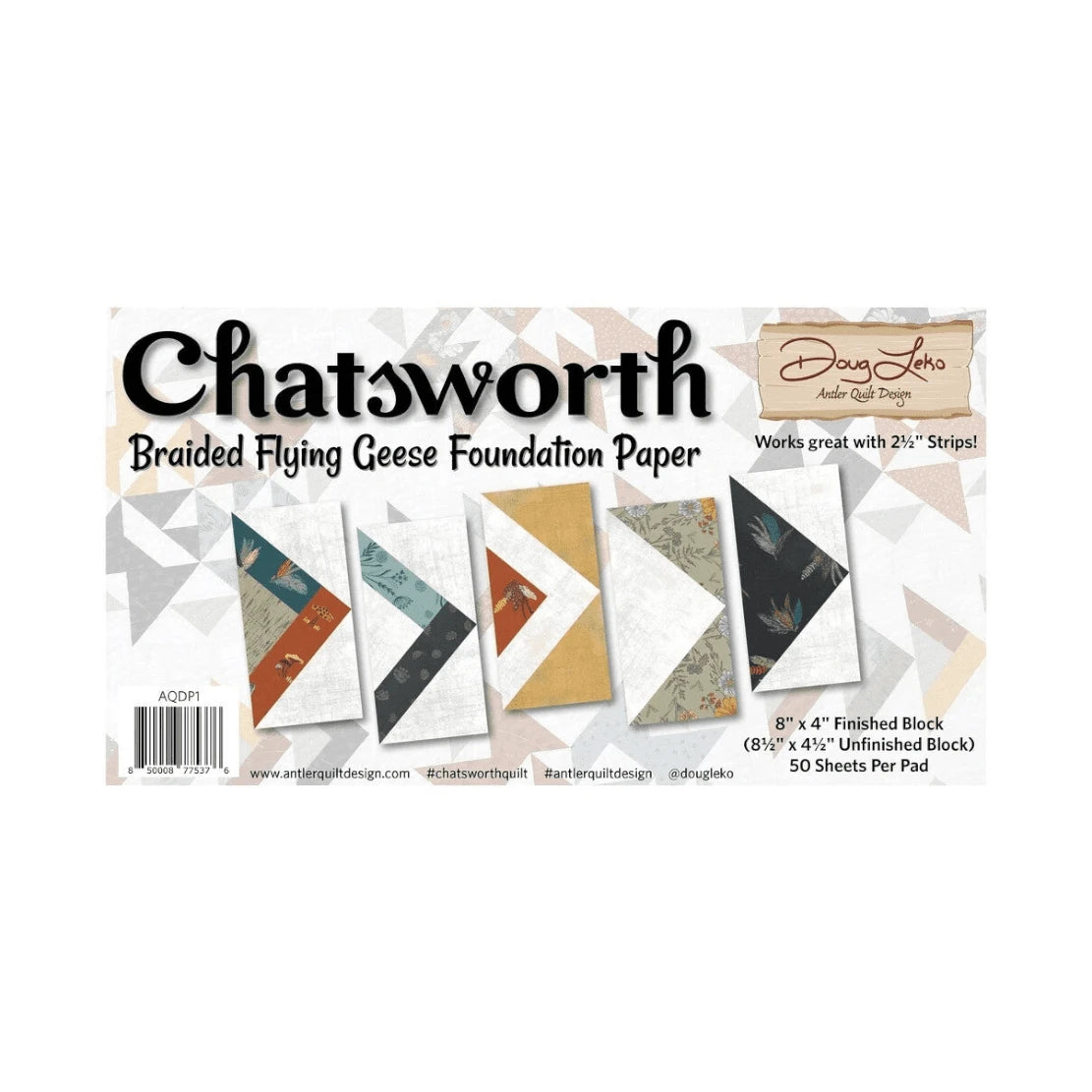 Chatsworth Braided Flying Geese Foundation Paper - Everything Fabric