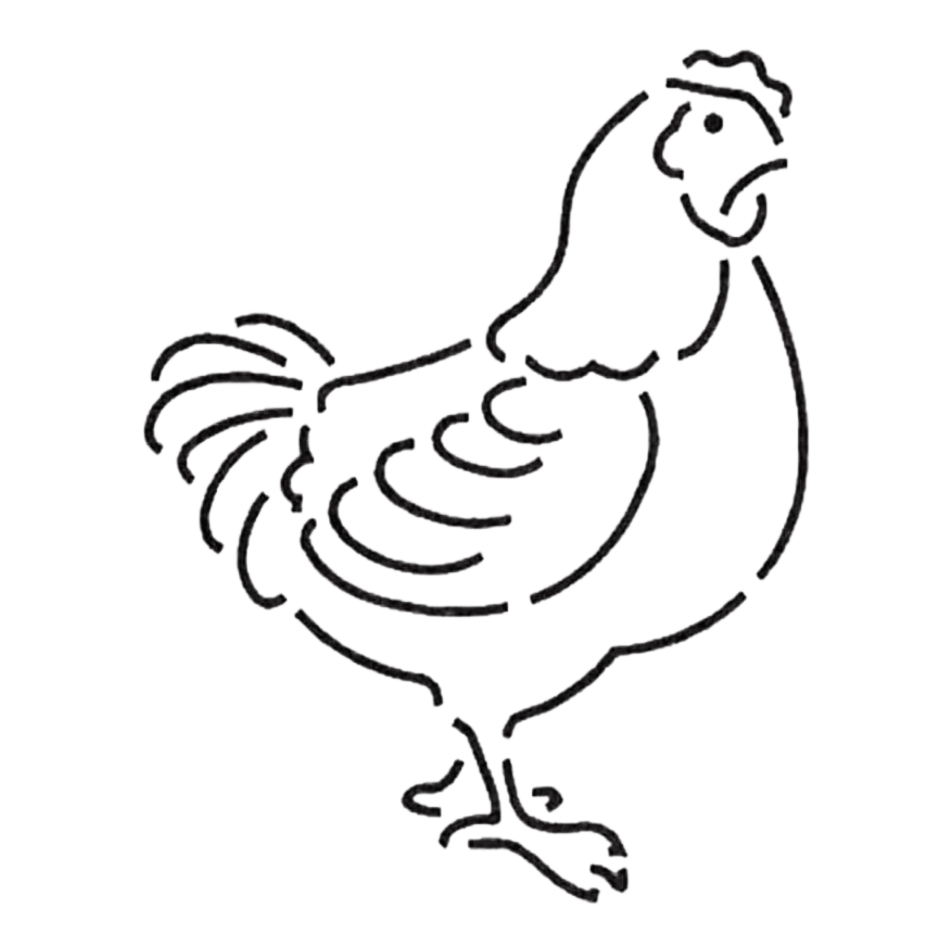 Chicken Silhouette Design - 5 in - Everything Fabric