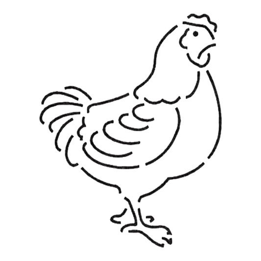 Chicken Silhouette Design - 5 in - Everything Fabric