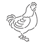Chicken Silhouette Design - 5 in - Everything Fabric